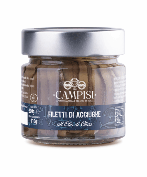 Filetti di acciughe in olio d'oliva 200g.