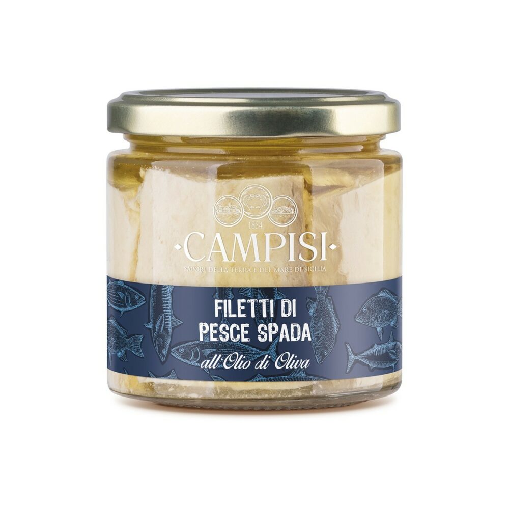 Filetti di pesce spada in olio d'oliva