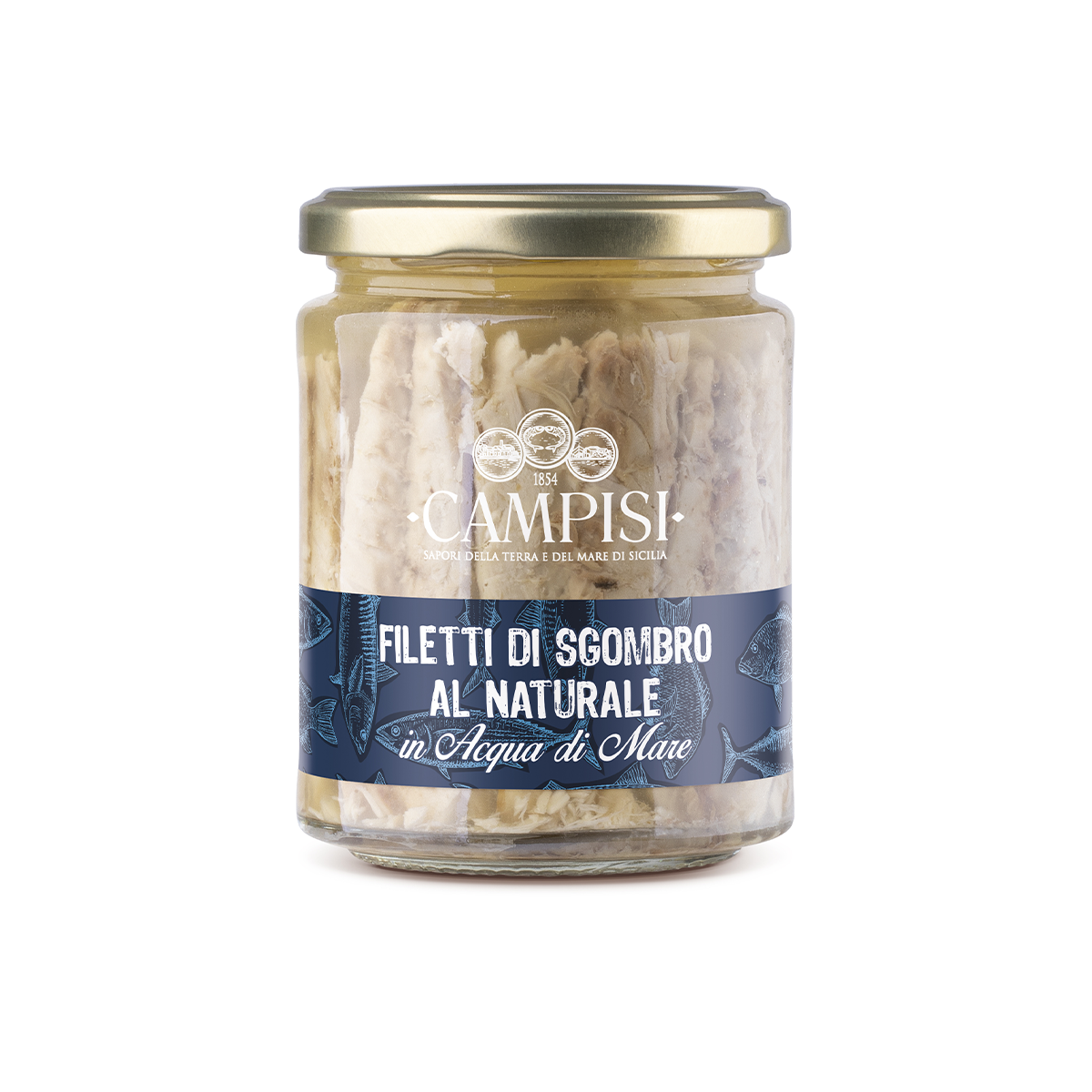 Filetti di sgombro al naturale all'acqua di mare 300g.